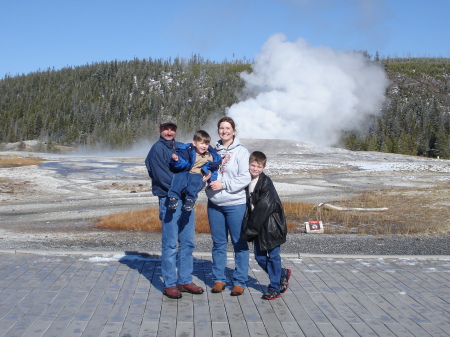 The Weimann Family at Old Faithful 10-2007