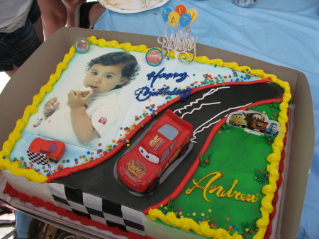 Andrew's cake and 1 year old picture