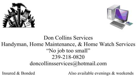 Don Collins Services business card