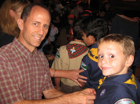 Jeffrey gets his Bobcat pin