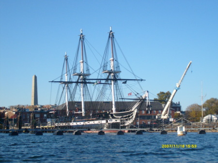 Kayaking in Boston Harbor -- Old Ironsides