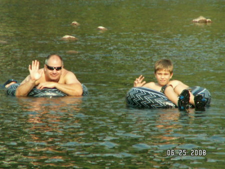 My son Kyle & I on a calmer section.