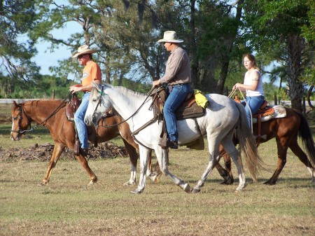 Riding horses