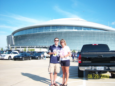 My son Shaun and I at Cowboys new stadium.