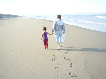 Walking on the Santa Cruz beach