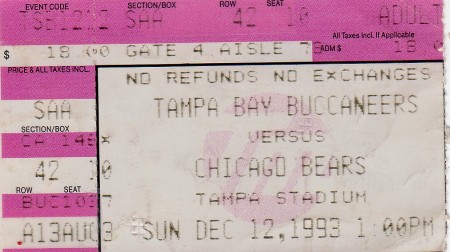 Tamp / Chicago Bears Football game