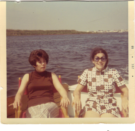 down the shore on the boat with sharon