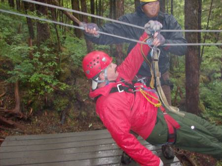 Zip lining in Alaska