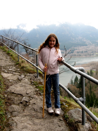 Siobhan part way up Beacon Rock