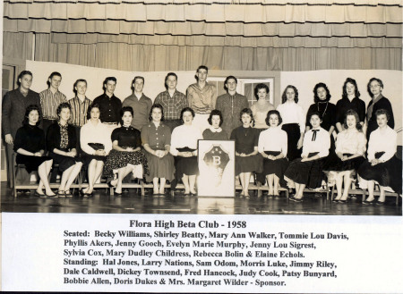 1219 flora high school beta club 1958