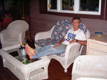 Brent relaxing after work, Now Retired