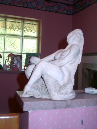 Clay sculpture of Adam & Eve and the Snake