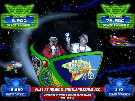 My Wife & I on 'Astro Blasters'-Disneyland '05