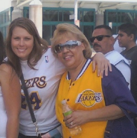 Alysia & Debbie at Lakers Parade