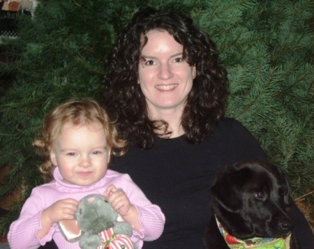 Kasey, Dionna and Molly (black lab)