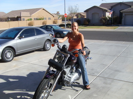 Kristin on my bike