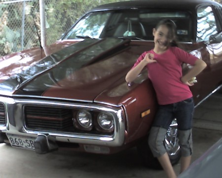 "Karina Andrea (9) & Her 1973 Dodge Charger"