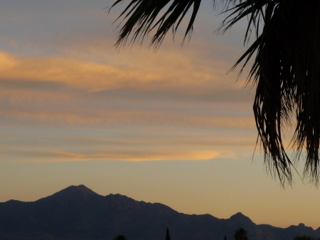 The Santa Rita Mountains at dusk.