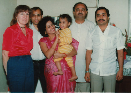 1986, me with new husband, Vish, on my left