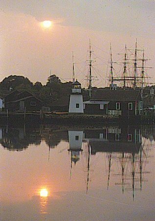 Mystic Seaport Lighthouse Reflection