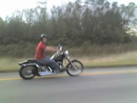 Chuck on the Softail