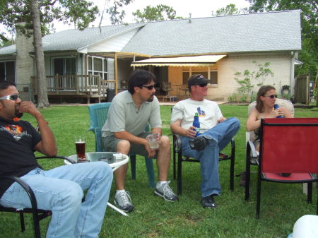 Friends and I in the backyard