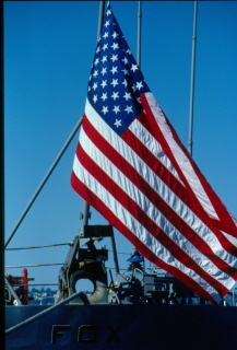 US Flag - USS Fox CG-33 Fantail