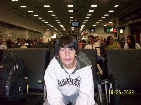 My son Chris at the airport