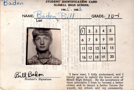 Bill Badon 10th Grade ID033