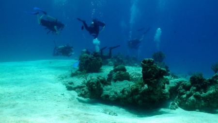 Decending on the reef in Cozumel, May 2009