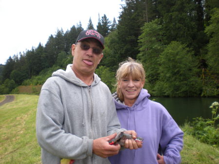 Brother and I fishing for trout , caught 5