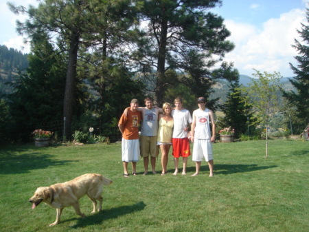 Bobbi and our 4 boys.  August 2009