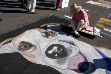 My Sidewalk chalk art.. Via Colori festival