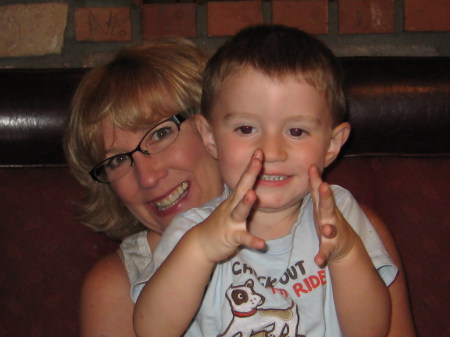 Dylan and Nana having Mexican dinner.