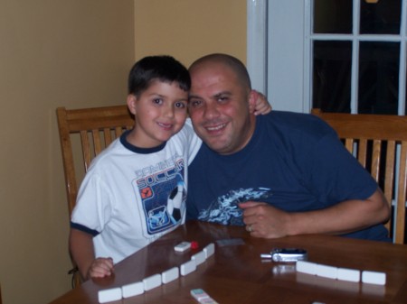 Calvin with his Dad, Assem, July 2007