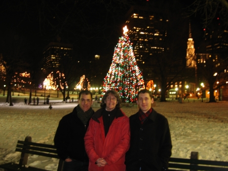 Christmas Eve in Boston 2009-my sons & me