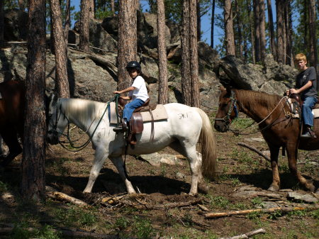 Ethan on a trail ride in Mt. Rushmore