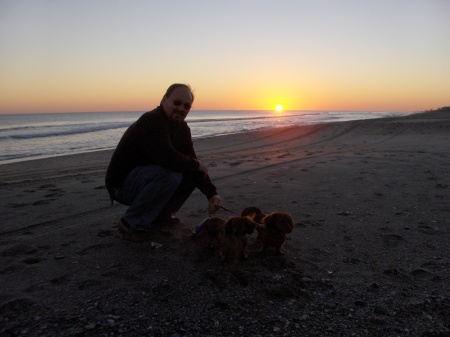 Me and the dogs at the beach