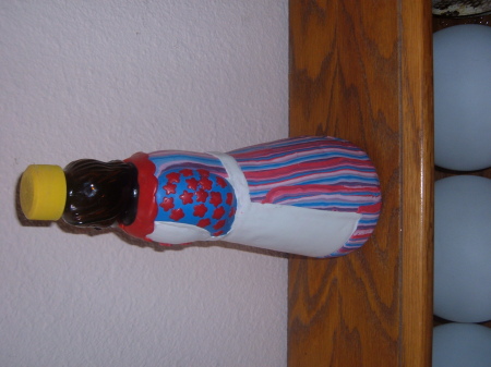 Syrup Bottle Figurine covered in Polymer-side