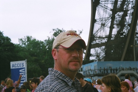 At the Base of the Eiffel Tower, Aug. 2009