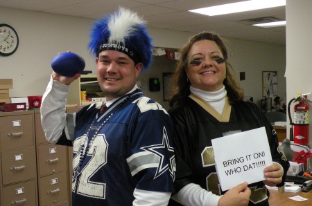 Cowboys fan my boss---vs-- me--- Saints fan