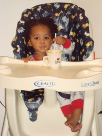 Jr eating in high-chair