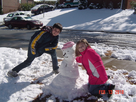 Tyler, Alyssa and Snowperson!