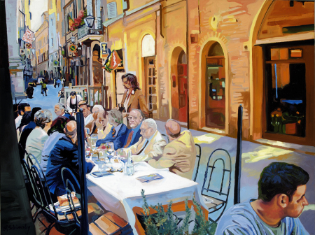 Last Supper on Banchi di Sotto, Siena, Italy