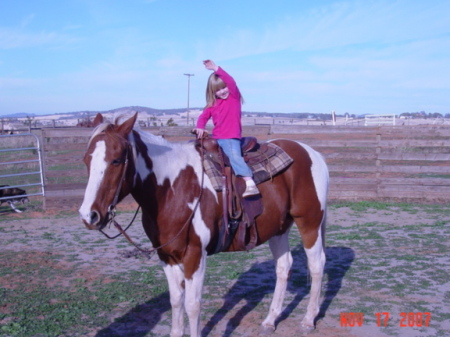 Evelyn on her 1st horse back ride