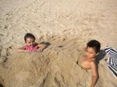 Mia & Jaden having fun at the beach