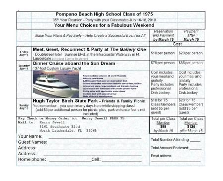 PBHS Reunion Registration Form