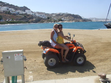 Jean and Julie ATV touring in Mykonos