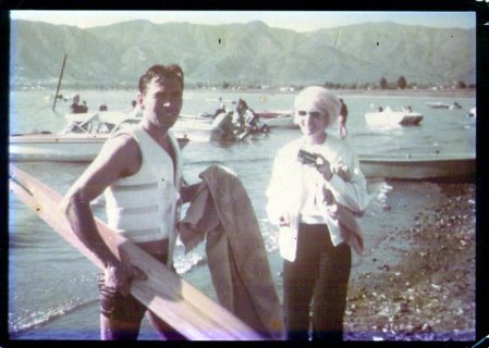 winning water ski contest, lake elisnor ca, 68