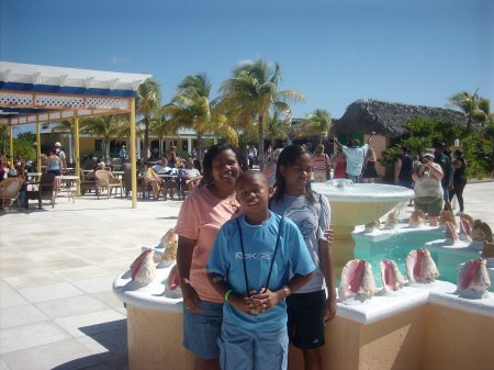 Family at Half Moon Cay (Bahamas Cruise)